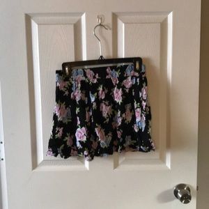 Black floral skirt